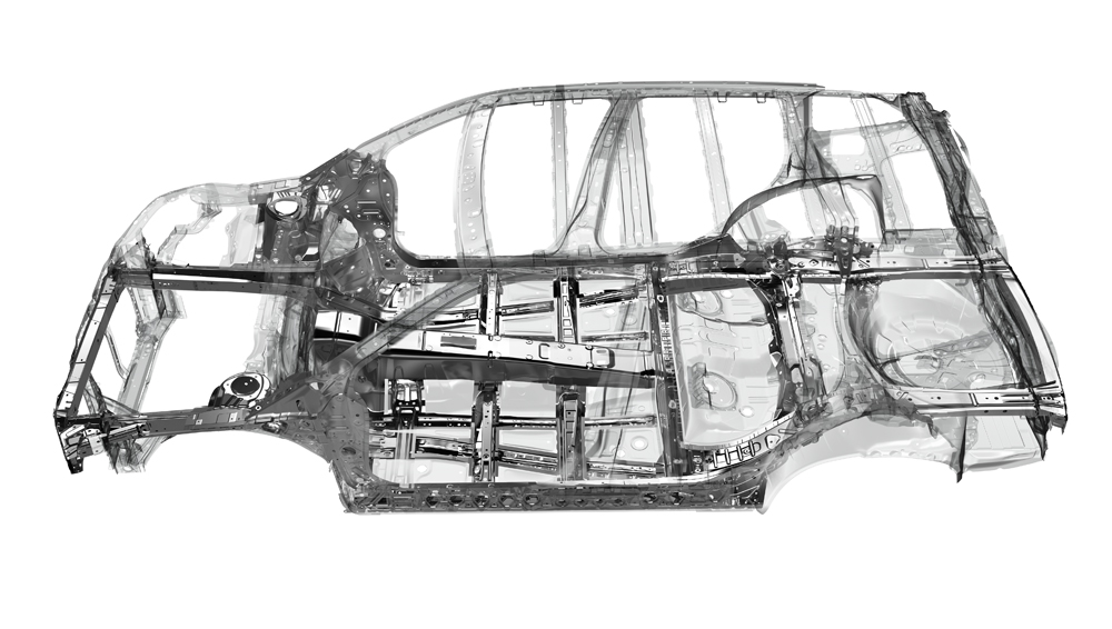 Schéma de la plateforme globale Subaru et du châssis