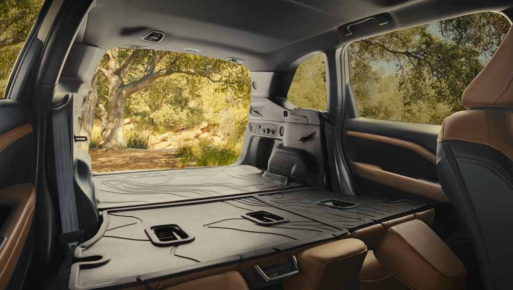 Photo de l’espace cargo de la Forester Premier 2025.